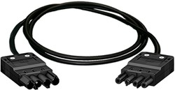 Koppelsnoer, 4-polig 1,5mm2, 2m zwart B2ca