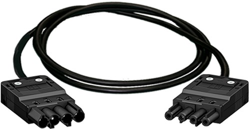 Koppelsnoer, 4-polig 1,5mm2, 2m zwart B2ca