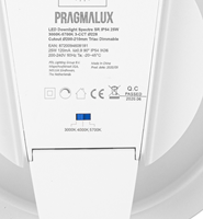 Pragmalux LED Downlight Spectre SR IP54 20W 3000K-5700K 3-CCT 2200-2300lm 228 Buitenmaat - Gatmaat 200-210 +Philips DALI Driver (2x26W)-6