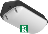Pragmalux LED Gevelarmatuur Deca IP65 6.5-12W 3000K-4000K 2-CCT 650-1100lm Zwart + Noodmodule 3uur zelftest