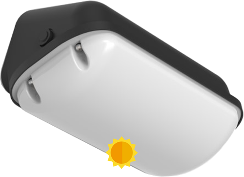 Pragmalux LED Gevelarmatuur Deca IP65 6.5-12W 3000K-4000K 2-CCT 650-1100lm Zwart + Daglichtsensor