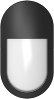 Pragmalux LED Bulkhead Ovalo IP65 Halve Afscherming Zwart