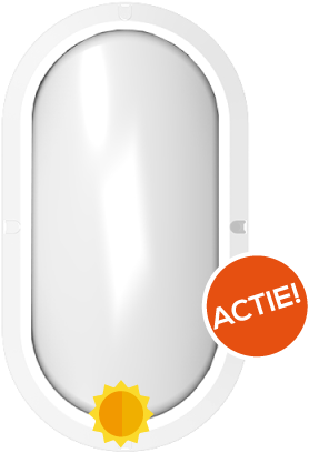 Pragmalux LED Bulkhead Ovalo IP65 5W 3000K-4000K 2-CCT 450lm Wit 270x148mm + Daglichtsensor