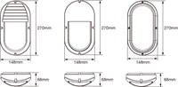 Pragmalux LED Bulkhead Ovalo IP65 5W 3000K-4000K 2-CCT 450lm Wit 270x148mm + Daglichtsensor-3