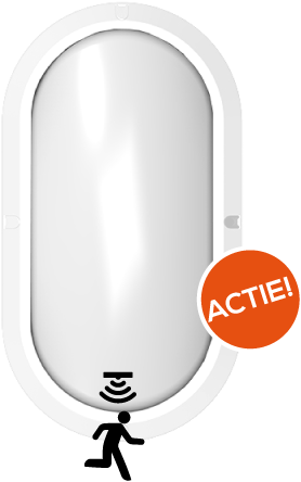 Pragmalux LED Bulkhead Ovalo IP65 5W 3000K-4000K 2-CCT 450lm Wit 270x148mm + Bewegingssensor