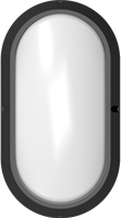 Pragmalux LED Bulkhead Ovalo IP65 5W 3000K-4000K 2-CCT 450lm Zwart 270x148mm