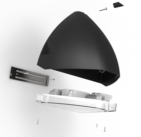 Pragmalux LED Gevelarmatuur Squalo IP65 13-27W 4000K 1850-3600lm Asymmetrisch Antraciet RAL7016 + Daglichtsensor & Noodmodule 3uur zelftest-8