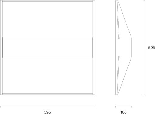 Pragmalux LED Inlegarmatuur 60x60cm Wingar 33W 3000K 3420lm UGR<19 +Philips DALI Driver (4x14W)-4