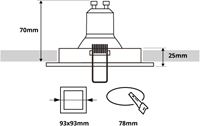 Pragmalux Inbouwspot Ados Vierkant wit RAL9003 - Incl. GU10 Fitting-1