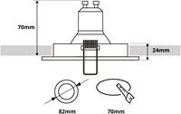 Pragmalux Inbouwspot Luca IP65 Rond Zwart RAL9004 - Incl. GU10 Fitting-1