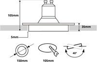 Pragmalux Inbouwspot Navis Trimless Rond Kantelbaar wit RAL9003 - Incl. GU10 Fitting-2