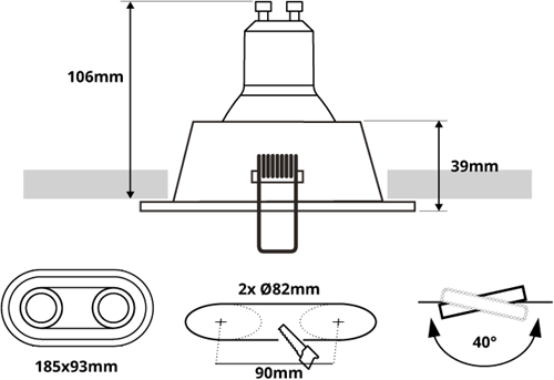 Pragmalux Inbouwspot Zena Rond 2V Kantelbaar Wit - Incl. GU10 Fitting-1