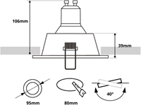 Pragmalux Inbouwspot Zena Rond Kantelbaar wit RAL9003 - Incl. GU10 Fitting-1