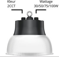 Pragmalux LED Lowbay Copa G2 30-100W 3500-13500lm 3000-4000K 2-CCT 1-10V dimbaar Wit RAL9016 - Excl. Kap-1