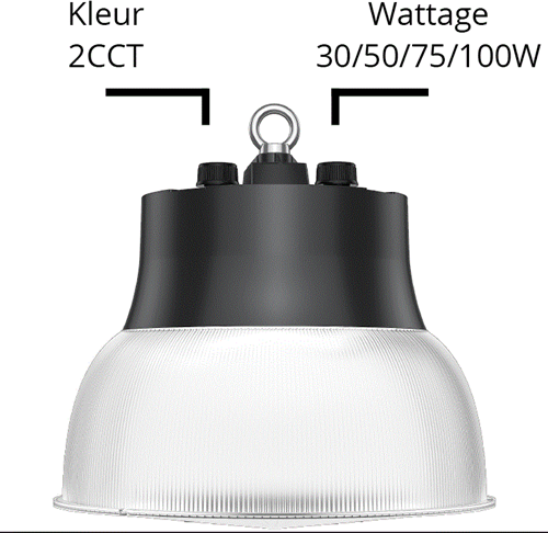 Pragmalux LED Lowbay Copa G2 30-100W 3500-13500lm 3000-4000K 2-CCT 1-10V dimbaar Wit RAL9016 - Excl. Kap-1