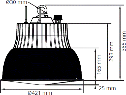 Pragmalux LED Lowbay Copa G2 30-100W 3500-13500lm 3000-4000K 2-CCT 1-10V dimbaar Wit RAL9016 - Excl. Kap-3