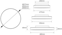 Pragmalux LED Plafonnière / Wandarmatuur Lumio-M Wit Ø335 IP65 IK10 7,5-19W 850-2400lm 2700K-3000K-4000K 3-CCT UGR<23 + DALI2 & noodmodule DALI 3uur autotest-8