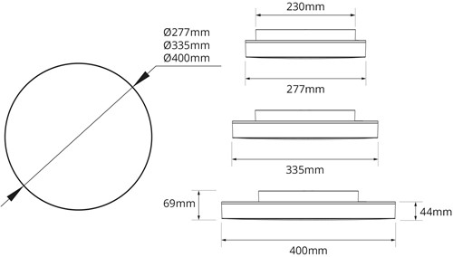Pragmalux LED Plafonnière / Wandarmatuur Lumio-S Wit Ø277 IP65 IK10 4,5-8,5W 475-1075lm 2700K-3000K-4000K 3-CCT UGR<23 + DALI2 & noodmodule DALI 3uur autotest-8