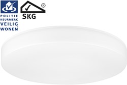 Pragmalux LED Plafonnière / Wandarmatuur Lumio-M Wit Ø335 IP65 IK10 7,5-19W 850-2400lm 2700K-3000K-4000K 3-CCT UGR<23 Fase dimbaar + noodmodule 3uur autotest