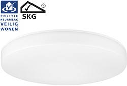 Pragmalux LED Plafonnière / Wandarmatuur Lumio-L Wit Ø400 IP65 IK10 12-31,5W 1375-4000lm 2700K-3000K-4000K 3-CCT UGR<23 + HF (5.8 GHz) bewegingssensor