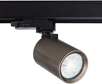 Pragmalux 3-Fase Railspot Lustra bronze RAL7048 met zwarte adapter - incl. GU10 Fitting