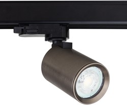 Pragmalux 3-Fase Railspot Lustra bronze RAL7048 met zwarte adapter - incl. GU10 Fitting