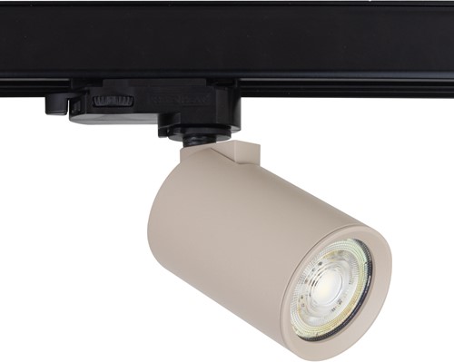 Pragmalux 3-Fase Railspot Lustra khaki RAL1019 met zwarte adapter - incl. GU10 Fitting