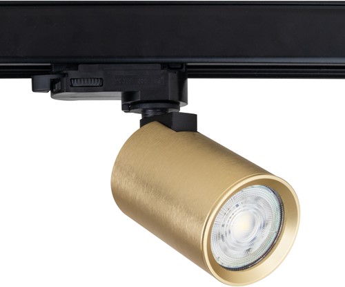Pragmalux 3-Fase Railspot Lustra messing RAL1001 met zwarte adapter - incl. GU10 Fitting