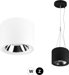 Pragmalux LED Downlight Mondial 3-CCT CRI90 + UGR<19 Opbouw/Pendel