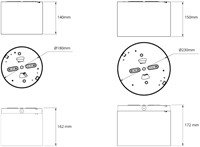 Pragmalux LED Downlight Mondial IP54 opbouwframe Aluminium Ø180x140(H) Wit-4