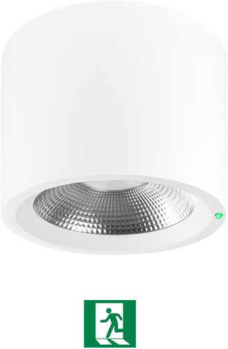 Pragmalux LED Downlight Mondial IP54 facet wit opbouw 6-19,5W 725-2450lm 3000K-4000K 3-CCT CRI>90 UGR<19 60D Ø180x140(H) Buitenmaat +Philips driver & Noodmodule 1uur autotest