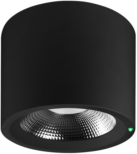 Pragmalux LED Downlight Mondial IP54 facet zwart opbouw 6-19,5W 725-2450lm 3000K-4000K 3-CCT CRI>90 UGR<19 60D Ø180x140(H) Buitenmaat +Philips driver & Noodmodule 1uur autotest-2