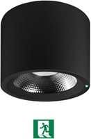 Pragmalux LED Downlight Mondial IP54 facet zwart opbouw 6-19,5W 725-2450lm 3000K-4000K 3-CCT CRI>90 UGR<19 60D Ø180x140(H) Buitenmaat +Philips driver & Noodmodule 1uur autotest