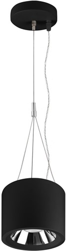 Pragmalux LED Downlight Mondial IP54 accessoire driepuntspendelset Ø120x25mm 2m zwart-2