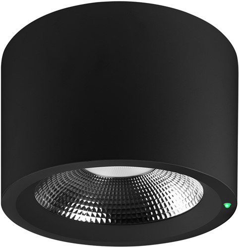 Pragmalux LED Downlight Mondial IP54 facet zwart opbouw 13,5-25,5W 1700-3200lm 3000K-4000K 3-CCT CRI>90 UGR<19 60D Ø230x150(H) Buitenmaat +Philips driver & Noodmodule 1uur autotest-2