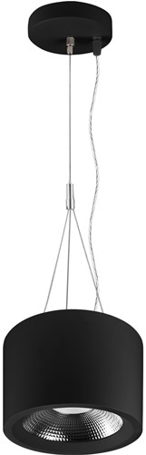 Pragmalux LED Downlight Mondial IP54 accessoire driepuntspendelset Ø120x25mm 2m zwart-4