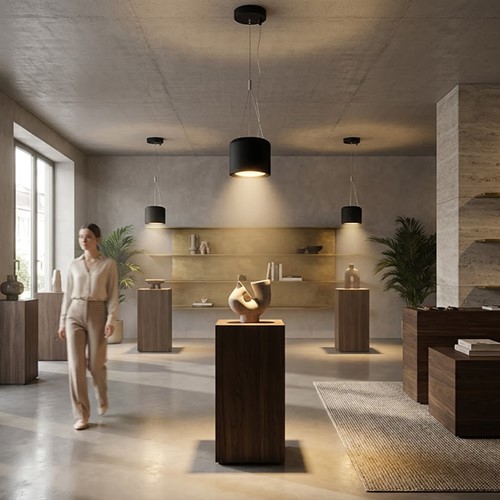 Pragmalux LED Downlight Mondial IP54 accessoire driepuntspendelset Ø120x25mm 2m zwart-5