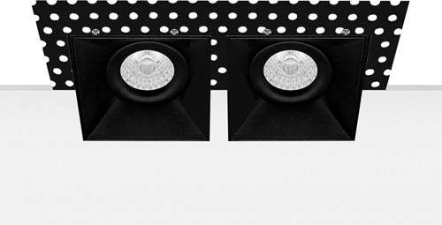 Pragmalux Inbouwspot Navis Trimless Vierkant 2V Kantelbaar Zwart - Incl. GU10 Fitting