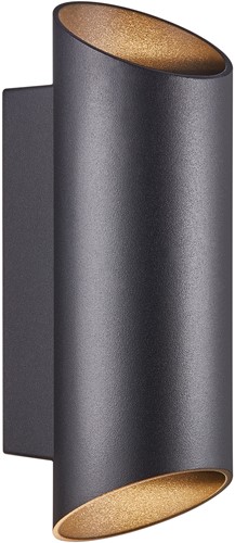 DLC Decoratieve Wandlamp Connoli Zwart 2-spot IP54 Incl. GU10 Fitting