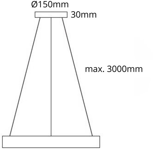 Pragmalux LED Opbouw-/pendelarmatuur Moon accessoire driepuntspendelset Ø140x25mm 3m Wit-2