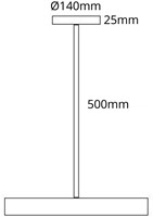 Pragmalux LED Opbouw-/pendelarmatuur Moon accessoire pendelstang Ø140x25mm 0,5m Grijs-3