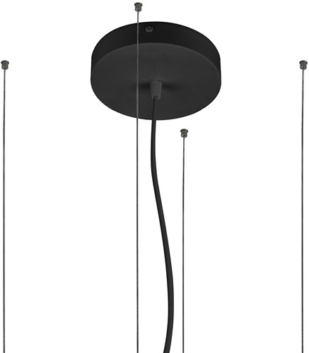 Pragmalux LED Opbouw-/pendelarmatuur Moon accessoire ophangset 4 punten met plafondkap Ø150x30mm 3m Zwart (Ø1200)