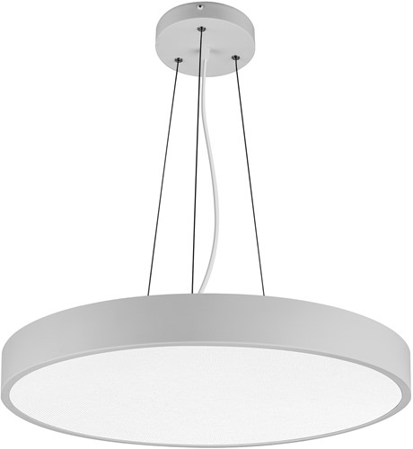 Pragmalux LED Opbouw-/pendelarmatuur Moon IP44 Ø450mm Prisma direct/indirect 28-42W 3300-5250lm 3CCT 3000-3500-4000K CRI90 Grijs - DALI-3