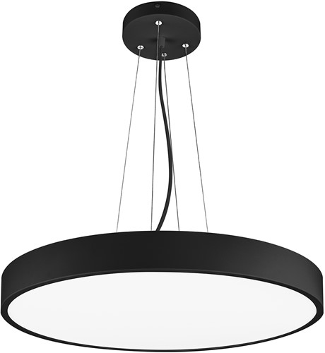 Pragmalux LED Opbouw-/pendelarmatuur Moon IP44 Ø1200mm Opaal direct/indirect max.160W 18950-20100lm 3CCT 3000-3500-4000K CRI90 Zwart - DALI NFC-3