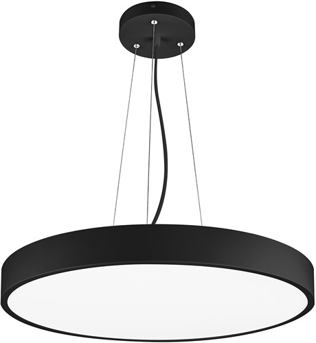 Pragmalux LED Opbouw-/pendelarmatuur Moon IP44 Ø600mm Opaal direct/indirect 28-56W 3300-6900lm 3CCT 3000-3500-4000K CRI90 Zwart - DALI-2
