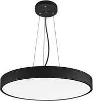 Pragmalux LED Opbouw-/pendelarmatuur Moon IP44 Ø600mm Prisma direct/indirect 28-56W 3300-6900lm 3CCT 3000-3500-4000K CRI90 Zwart - DALI-2