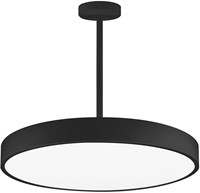 Pragmalux LED Opbouw-/pendelarmatuur Moon IP44 Ø320mm Opaal direct/indirect 14-28W 1650-3480lm 3CCT 3000-3500-4000K CRI90 Zwart - DALI-3