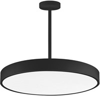 Pragmalux LED Opbouw-/pendelarmatuur Moon IP44 Ø320mm Prisma direct/indirect 14-28W 1650-3480lm 3CCT 3000-3500-4000K CRI90 Zwart - DALI-3