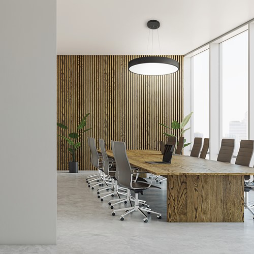 Pragmalux LED Opbouw-/pendelarmatuur Moon IP44 Ø600mm Prisma direct/indirect 28-56W 3300-6900lm 3CCT 3000-3500-4000K CRI90 Grijs - DALI-7