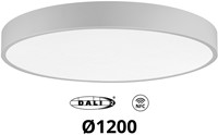 Pragmalux LED Opbouw-/pendelarmatuur Moon IP44 Ø1200mm Prisma direct/indirect max.160W 18950-20100lm 3CCT 3000-3500-4000K CRI90 Grijs - DALI NFC